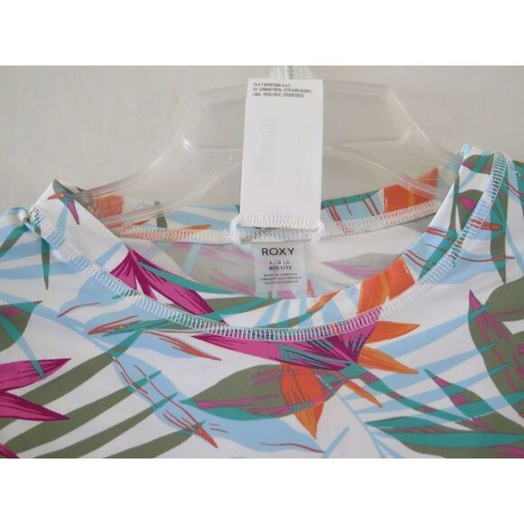 Roxy ERJWR03560 Women's Sz L White/Multi Sea Skippin Printed Lycra L/S Rashguard - Picture 6 of 9